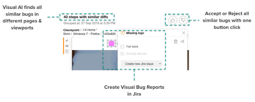 Example of test with grouping and bug reporting
